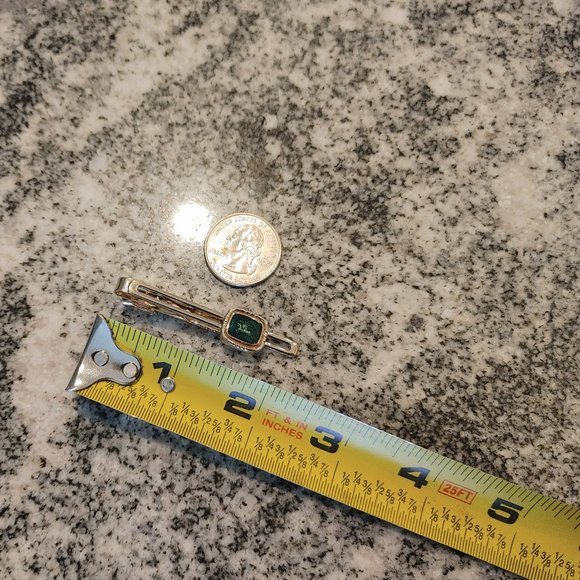 Burberry Tie Clip Gold Plated with Green Logo - Picture 16 of 16